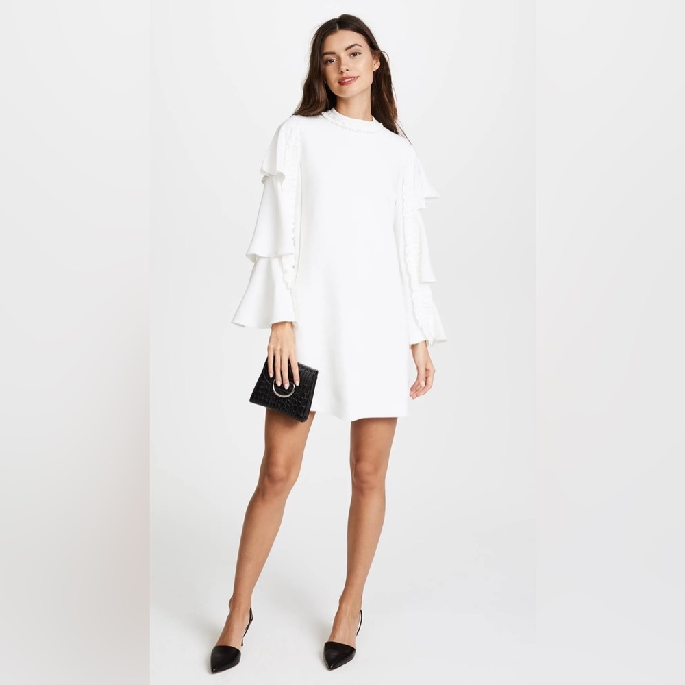 Alexis Marianne Tiered Bell-Sleeve‎ Crepe Dress